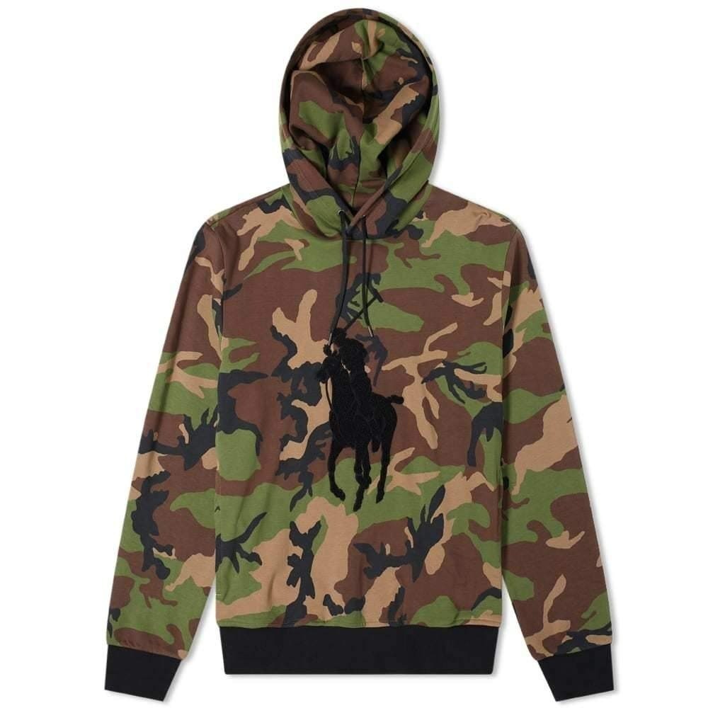 Polo Ralph Lauren Big Pony Camo Double-Knit Hoodie Sweatshirt XL 608043